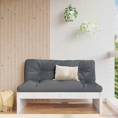 Canapé Central en Pin Blanc vidaXL - Sofa d'extérieur avec coussins - Publicité Canapé Central en Pin Blanc vidaXL - Sofa d'extérieur avec coussins - Publicité