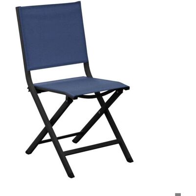 Chaise de jardin - ALIZÉ - Thema - Aluminium epoxy - Pliante - Bleu graphite Bleu - Publicité Chaise de jardin - ALIZÉ - Thema - Aluminium epoxy - Pliante - Bleu graphite Bleu - Publicité