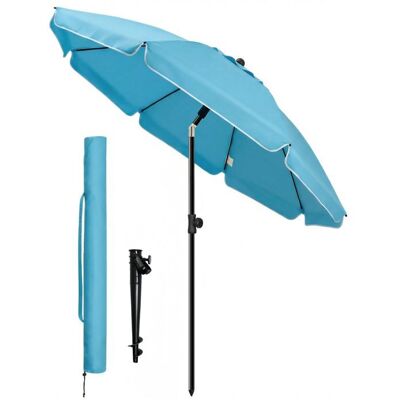 VOUNOT® Parasol de jardin inclinable 2M avec ancrage au sol - Rotatif 360° - Hauteur réglable - Parasol de plage UV 50+ Turquoise Bleu - Publicité VOUNOT® Parasol de jardin inclinable 2M avec ancrage au sol - Rotatif 360° - Hauteur réglable - Parasol de plage UV 50+ Turquoise Bleu - Publicité