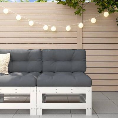 vidaXL Canapé Central avec Coussins Siège avec Dossier Meuble de Jardin Terrasse Balcon Patio Extérieur Blanc Bois de Pin 825661 Blanc - Publicité vidaXL Canapé Central avec Coussins Siège avec Dossier Meuble de Jardin Terrasse Balcon Patio Extérieur Blanc Bois de Pin 825661 Blanc - Publicité