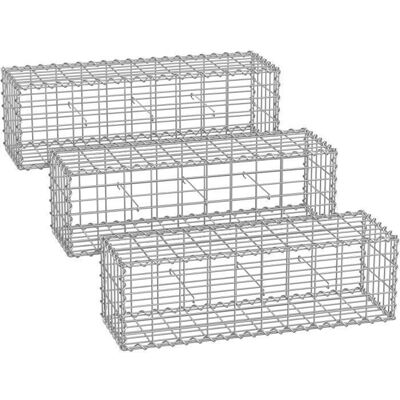 Lot de 3 Gabions de pierre 100 x 30 x 30 cm métallique galvanisé Banc de jardin Jardinière à gabion SONGMICS - Publicité Lot de 3 Gabions de pierre 100 x 30 x 30 cm métallique galvanisé Banc de jardin Jardinière à gabion SONGMICS - Publicité