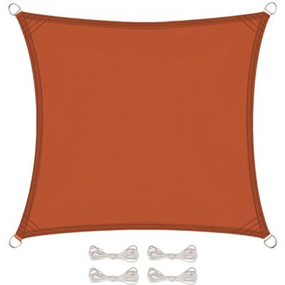 Voile dombrage carré pour terrasse jardin toile imperméable et résistant UV - 3 x 3 m - Terracotta - Linxor Rouge - Publicité Voile dombrage carré pour terrasse jardin toile imperméable et résistant UV - 3 x 3 m - Terracotta - Linxor Rouge - Publicité