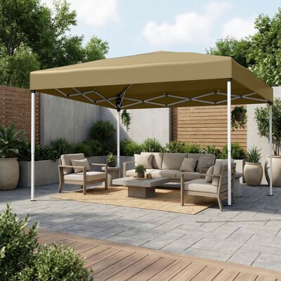 SONGMICS Pavillon Pliant 3 x 3 m Protection Solaire Tente de Jardin Portable Usage Extérieur Beige Beige - Publicité SONGMICS Pavillon Pliant 3 x 3 m Protection Solaire Tente de Jardin Portable Usage Extérieur Beige Beige - Publicité