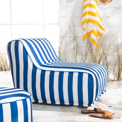 Fauteuil gonflable SUMMER STRIPES - FACTORY - Bleu 90x60 cm Bleu - Publicité Fauteuil gonflable SUMMER STRIPES - FACTORY - Bleu 90x60 cm Bleu - Publicité