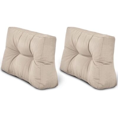 BEAUTISSU 2X Coussins de dos de palette Outdoor Eco Style 60x40cm Beige Beige - Publicité BEAUTISSU 2X Coussins de dos de palette Outdoor Eco Style 60x40cm Beige Beige - Publicité