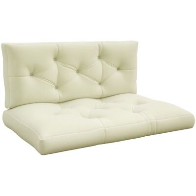 Ensemble de 2 coussins pour canapé palette - Outsunny - 2 places grand confort - polyester - 120x80x12cm - crème Blanc - Publicité Ensemble de 2 coussins pour canapé palette - Outsunny - 2 places grand confort - polyester - 120x80x12cm - crème Blanc - Publicité
