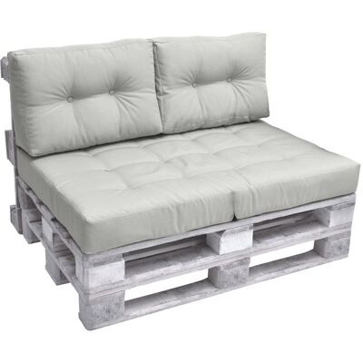 BEAUTISSU 2X Coussin pour palette Outdoor Dossier ECO Elements 60x40cm Gris clair Gris - Publicité BEAUTISSU 2X Coussin pour palette Outdoor Dossier ECO Elements 60x40cm Gris clair Gris - Publicité