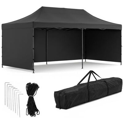 Pavillon pliant - SPRINGOS - GP0007 - 3x6 m - Noir - Acier anti-corrosion Noir - Publicité Pavillon pliant - SPRINGOS - GP0007 - 3x6 m - Noir - Acier anti-corrosion Noir - Publicité