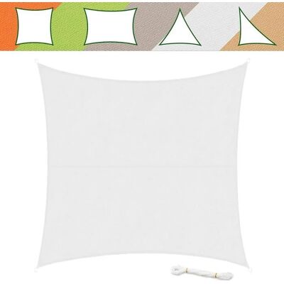 Voile dombrage - KARAT - 3 x 3 m - Hydrofuge - Protection anti-UV - Tissu HDPE Blanc - Publicité Voile dombrage - KARAT - 3 x 3 m - Hydrofuge - Protection anti-UV - Tissu HDPE Blanc - Publicité