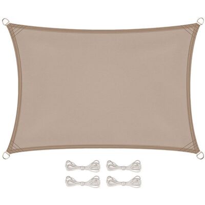 Linxor - Voile d'ombrage rectangulaire imperméable et anti-UV - 3x5 M - Taupe - Publicité Linxor - Voile d'ombrage rectangulaire imperméable et anti-UV - 3x5 M - Taupe - Publicité
