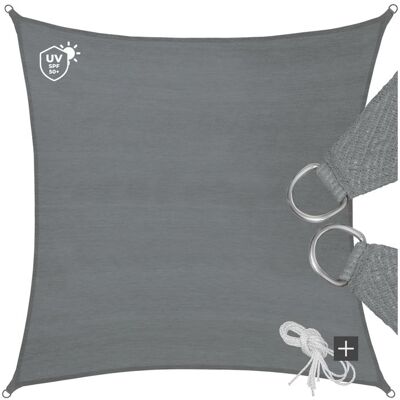 Toile dombrage - TECTAKE - Voile dombrage carrée en polyéthylène cordes de tension comprises 5 x 5 m - Gris Gris - Publicité Toile dombrage - TECTAKE - Voile dombrage carrée en polyéthylène cordes de tension comprises 5 x 5 m - Gris Gris - Publicité