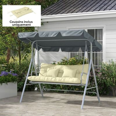 Generic Ensemble de 4 coussins dextérieur pour balancelle de jardin 1 coussin dassise coussins de dossier et 2 oreillers Gris - Publicité Generic Ensemble de 4 coussins dextérieur pour balancelle de jardin 1 coussin dassise coussins de dossier et 2 oreillers Gris - Publicité