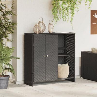 Vidaxl Armoire de Rangement Noire 100x36x102 cm Râtan - Armoire de Rangement - Publicité Vidaxl Armoire de Rangement Noire 100x36x102 cm Râtan - Armoire de Rangement - Publicité