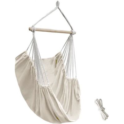 Chaise hamac suspendue avec système dattache - Beige - Linxor Beige - Publicité Chaise hamac suspendue avec système dattache - Beige - Linxor Beige - Publicité
