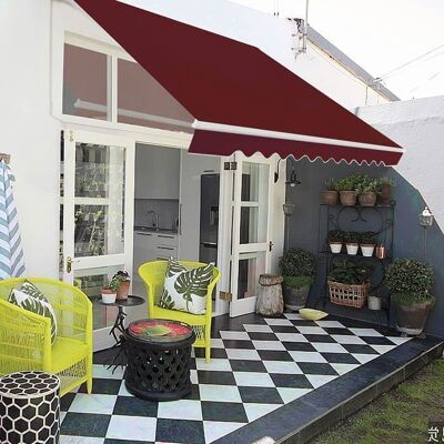 GIANTEX Store Banne Manuel 4Mx25M Auvent de Terrasse Extérieur Anti-UV Manivelle Angle Réglable 5-35° (Bordeaux4x25M) Rouge - Publicité GIANTEX Store Banne Manuel 4Mx25M Auvent de Terrasse Extérieur Anti-UV Manivelle Angle Réglable 5-35° (Bordeaux4x25M) Rouge - Publicité