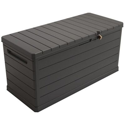 ART PLAST Coffre de rangement extérieur 350L - Coffre de Jardin Gris 118.5x52x57cm - Poignées de transport - Résistant à leau ArtPlast Gris - Publicité ART PLAST Coffre de rangement extérieur 350L - Coffre de Jardin Gris 118.5x52x57cm - Poignées de transport - Résistant à leau ArtPlast Gris - Publicité