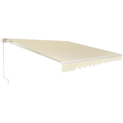 GIANTEX Store Banne Rétractable Manuel 3X25M en Tissu en Polyester Résistant au Soleil/Pluie Angle 5-35°pour BalconFenêtre Beige Beige - Publicité GIANTEX Store Banne Rétractable Manuel 3X25M en Tissu en Polyester Résistant au Soleil/Pluie Angle 5-35°pour BalconFenêtre Beige Beige - Publicité