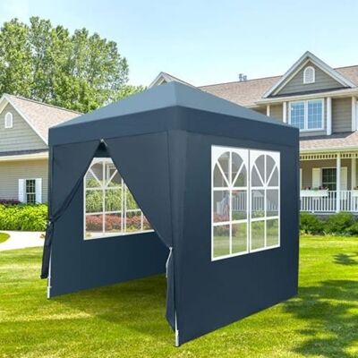 ALIGHTUP Tonnelle de jardin tente pliante pop-up 2 x 2 m avec 4 parois latéralesProtection du Soleil UV 50+ Avec sac Bleu - Publicité ALIGHTUP Tonnelle de jardin tente pliante pop-up 2 x 2 m avec 4 parois latéralesProtection du Soleil UV 50+ Avec sac Bleu - Publicité