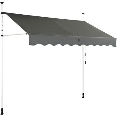 COSTWAY Store Banne Manuel Rétractable sans Perçage 250x125CM-AngleHauteur Réglable-en Métal et Tissu-FenêtreBalconJardin-Gris Gris - Publicité COSTWAY Store Banne Manuel Rétractable sans Perçage 250x125CM-AngleHauteur Réglable-en Métal et Tissu-FenêtreBalconJardin-Gris Gris - Publicité