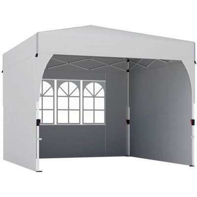 Tonnelle pliante - Outsunny - 3 x 3 m - pop up - 3 parois latérales - montage facile - protection UPF 50+ - tissu oxford - crème Blanc - Publicité Tonnelle pliante - Outsunny - 3 x 3 m - pop up - 3 parois latérales - montage facile - protection UPF 50+ - tissu oxford - crème Blanc - Publicité