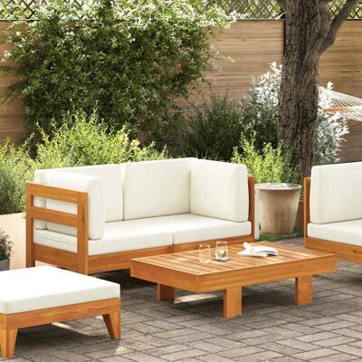 Ensemble de Mobilier de Jardin vidaXL - Bois d'Acacia, Coussins, Toute l'année - Publicité Ensemble de Mobilier de Jardin vidaXL - Bois d'Acacia, Coussins, Toute l'année - Publicité