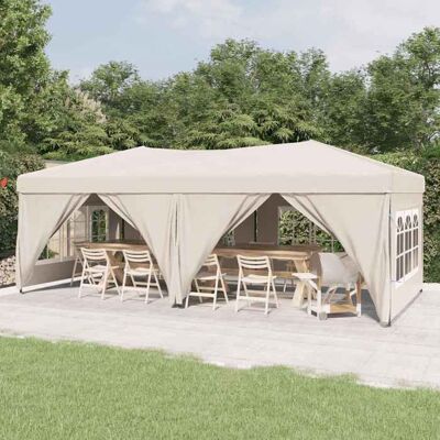 Tente de fête pliante vidaXL avec murs latéraux - 3x6 m - Crème - Abri extérieur - Publicité Tente de fête pliante vidaXL avec murs latéraux - 3x6 m - Crème - Abri extérieur - Publicité