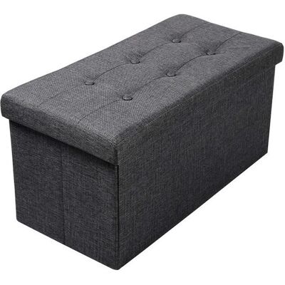 WOLTU Tabouret Pouf Coffre Boîte de rangementSiège rembourré en lin chaise longue 76x37.5x38cm Gris foncé Gris - Publicité WOLTU Tabouret Pouf Coffre Boîte de rangementSiège rembourré en lin chaise longue 76x37.5x38cm Gris foncé Gris - Publicité