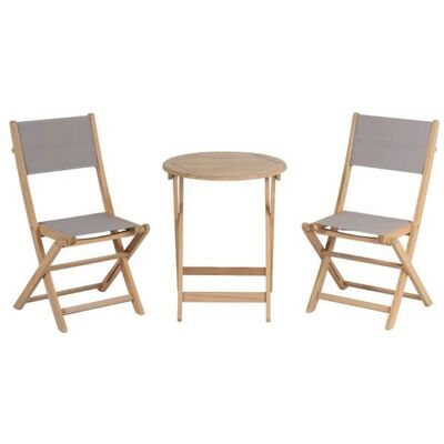 BEAU RIVAGE RIMINI - Ensemble de Table et Chaises de Jardin - Acacia & Textilene - Publicité BEAU RIVAGE RIMINI - Ensemble de Table et Chaises de Jardin - Acacia & Textilene - Publicité