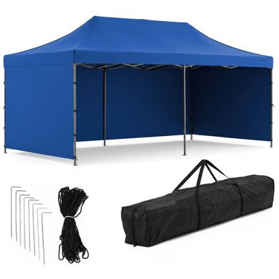 Pavillon pliant - SPRINGOS - GP0007 - 3x6 m - acier anti-corrosion - Polyester Oxford 420D Bleu - Publicité Pavillon pliant - SPRINGOS - GP0007 - 3x6 m - acier anti-corrosion - Polyester Oxford 420D Bleu - Publicité