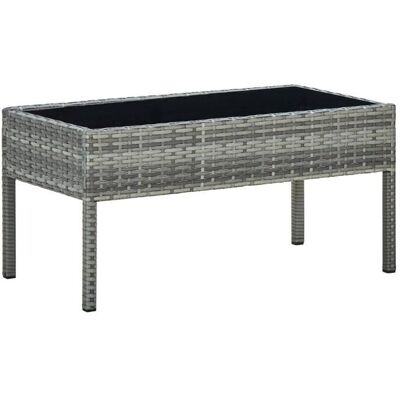 VIDAXL Table de jardin rectangulaire en résine tressée - Gris - 75 x 40 x 37 cm Gris - Publicité VIDAXL Table de jardin rectangulaire en résine tressée - Gris - 75 x 40 x 37 cm Gris - Publicité