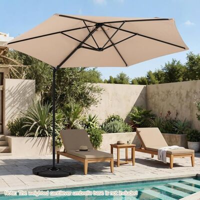 GIANTEX Parasol de Jardin Hexagonale à Pied Parasol Déporté 3x3m avec Pivotant à 360° Toile Inclinable à Double Couche UPF50+ Beige - Publicité GIANTEX Parasol de Jardin Hexagonale à Pied Parasol Déporté 3x3m avec Pivotant à 360° Toile Inclinable à Double Couche UPF50+ Beige - Publicité