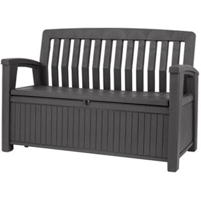 Banc de jardin avec Coffre de rangement en résine 227L - KETER Gris - Publicité Banc de jardin avec Coffre de rangement en résine 227L - KETER Gris - Publicité