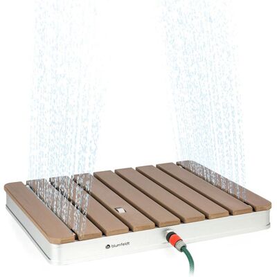 Douche de jardin carrée Blumfeldt Sumatra Breeze - Blanc/Aluminium/WPC - Publicité Douche de jardin carrée Blumfeldt Sumatra Breeze - Blanc/Aluminium/WPC - Publicité