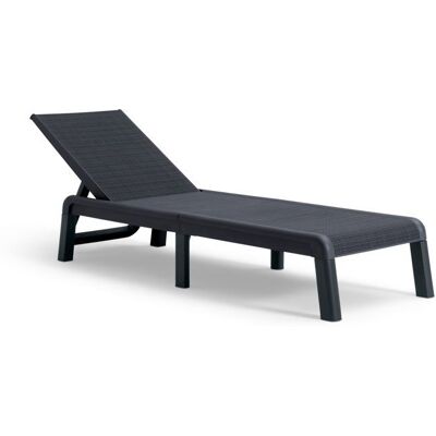 Bain de soleil - Allibert by KETER - ATLAS - Résine imitation canage - Dossier réglable - Gris graphite Gris - Publicité Bain de soleil - Allibert by KETER - ATLAS - Résine imitation canage - Dossier réglable - Gris graphite Gris - Publicité