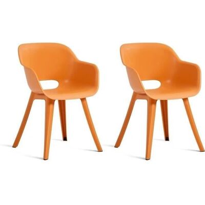 Chaises de jardin - KETER - AKOLA - Lot de 2 en résine - Ocre - Dossier ergonomique Orange - Publicité Chaises de jardin - KETER - AKOLA - Lot de 2 en résine - Ocre - Dossier ergonomique Orange - Publicité