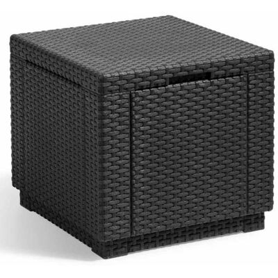 ALLIBERT by KETER Keter Pouf de rangement Cube Graphite 213816 422801 Gris - Publicité ALLIBERT by KETER Keter Pouf de rangement Cube Graphite 213816 422801 Gris - Publicité