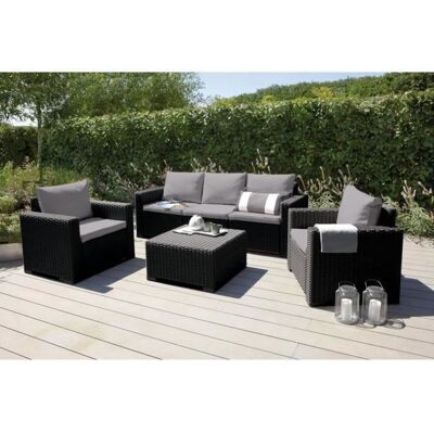 ALLIBERT by KETER Salon de jardin - ALLIBERT - CALIFORNIA - Modulable - Gris Gris - Publicité ALLIBERT by KETER Salon de jardin - ALLIBERT - CALIFORNIA - Modulable - Gris Gris - Publicité