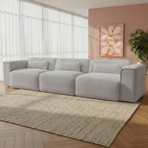 BAÏTA Canapé droit fixe NUNA 4/5 places velours côtelé gris Gris - Publicité BAÏTA Canapé droit fixe NUNA 4/5 places velours côtelé gris Gris - Publicité