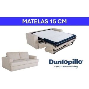 Dunlopillo Canapé convertible express - 3 places - IGOR - Tissu velours côtelé - Perle - Matelas 15 cm - 231 x 107 x 90 cm Beige - Publicité Dunlopillo Canapé convertible express - 3 places - IGOR - Tissu velours côtelé - Perle - Matelas 15 cm - 231 x 107 x 90 cm Beige - Publicité