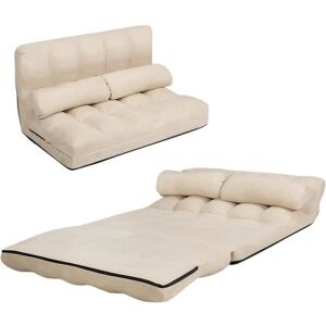 GIANTEX Canapé de Sol Convertible 2 Places avec 2 OreillersDossier Réglable à 6 Positions 90°-180°Housse en Suède AmovibleBeige Beige - Publicité GIANTEX Canapé de Sol Convertible 2 Places avec 2 OreillersDossier Réglable à 6 Positions 90°-180°Housse en Suède AmovibleBeige Beige - Publicité