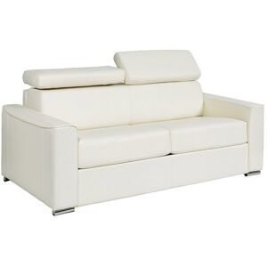 VENTE-UNIQUE Canapé 3 places convertible express en cuir de buffle blanc - Couchage 140 cm - Matelas 22 cm avec mémoire de forme - VIZIR Beige - Publicité VENTE-UNIQUE Canapé 3 places convertible express en cuir de buffle blanc - Couchage 140 cm - Matelas 22 cm avec mémoire de forme - VIZIR Beige - Publicité