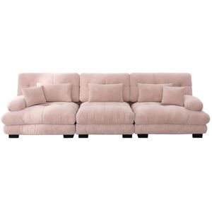 ZIPSOFA Canapé Modulaire dangle 3 places Confortable Chenille Rose 313x77x81 cm Rose - Publicité ZIPSOFA Canapé Modulaire dangle 3 places Confortable Chenille Rose 313x77x81 cm Rose - Publicité