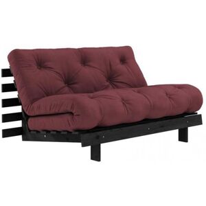 KARUP Canapé convertible futon ROOTS pin laqué noir matelas 140 x 200 cm coloris bordeaux Rouge - Publicité KARUP Canapé convertible futon ROOTS pin laqué noir matelas 140 x 200 cm coloris bordeaux Rouge - Publicité