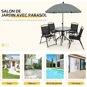 GIANTEX Ensemble Salon de Jardin 6 Pièces en TextilèneMeubles de Jardin avec ParasolTable et 4 Chaises pour Intérieur et - Publicité GIANTEX Ensemble Salon de Jardin 6 Pièces en TextilèneMeubles de Jardin avec ParasolTable et 4 Chaises pour Intérieur et - Publicité