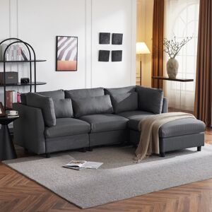 MERAX Canapé dangle convertible 3 places- design moderne- en lin avec coussins - 220cm- gris Gris - Publicité MERAX Canapé dangle convertible 3 places- design moderne- en lin avec coussins - 220cm- gris Gris - Publicité