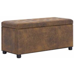 Pouf de rangement - vidaXL - 875 cm - Marron - Similicuir daim Marron - Publicité Pouf de rangement - vidaXL - 875 cm - Marron - Similicuir daim Marron - Publicité