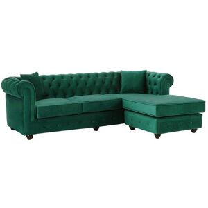 VENTE-UNIQUE Canapé dangle chesterfield réversible en velours vert TOLEDO Vert - Publicité VENTE-UNIQUE Canapé dangle chesterfield réversible en velours vert TOLEDO Vert - Publicité
