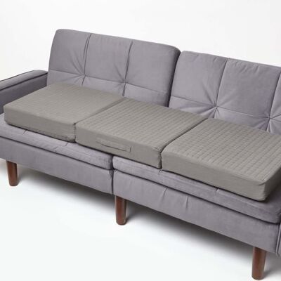 HOMESCAPES Coussin dassise déhoussable pour canapé 3 places en coton Gris foncé Gris - Publicité HOMESCAPES Coussin dassise déhoussable pour canapé 3 places en coton Gris foncé Gris - Publicité