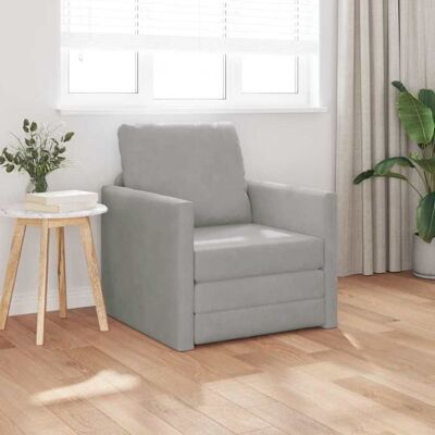 VIDAXL SHELL© Canapé-lit - SOFA 2 en 1 - 60cm - Gris clair Velours - (par siège) : 110 kg C2943 - Publicité VIDAXL SHELL© Canapé-lit - SOFA 2 en 1 - 60cm - Gris clair Velours - (par siège) : 110 kg C2943 - Publicité