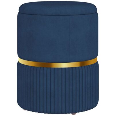 Pouf tabouret repose-pied HOMCOM coffre de rangement en velours côtelé design moderne 36 x 36 x 44 cm pour salon chambre bleu Bleu - Publicité Pouf tabouret repose-pied HOMCOM coffre de rangement en velours côtelé design moderne 36 x 36 x 44 cm pour salon chambre bleu Bleu - Publicité